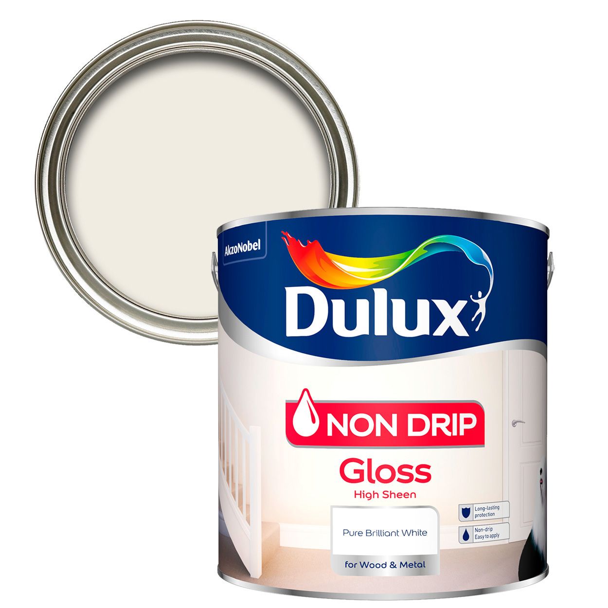 Dulux Non Drip Gloss Pure Brilliant White 2.5L
