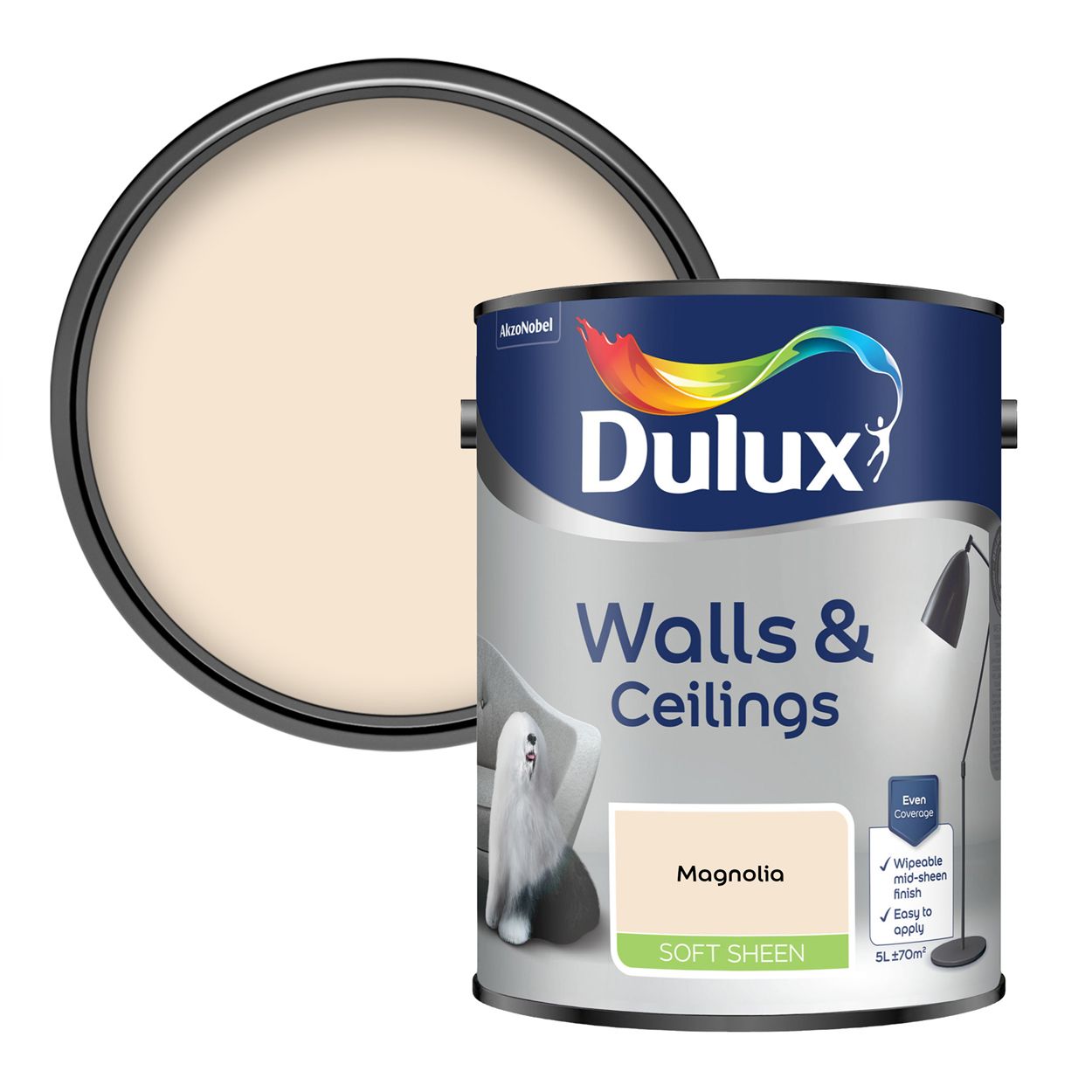 Dulux Walls & Ceilings Soft Sheen Magnolia 5L