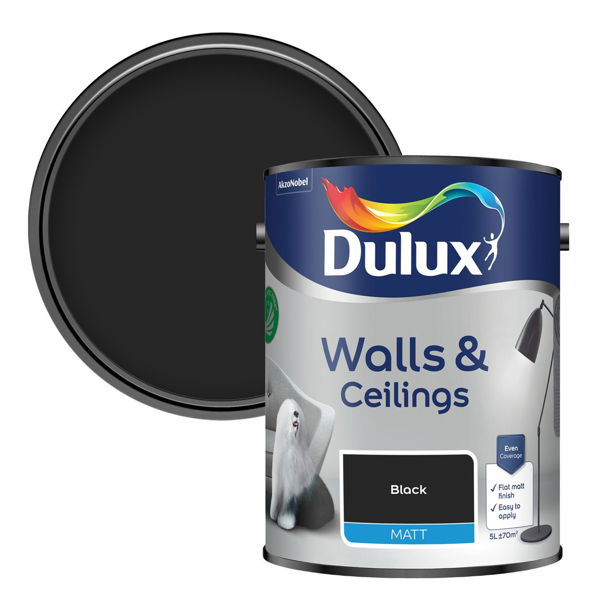 Dulux Vinyl Matt Black 5L