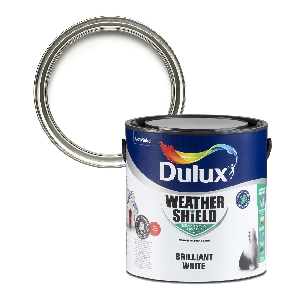 Dulux Weathershield Smooth Masonry Pure Brilliant White 2.5L