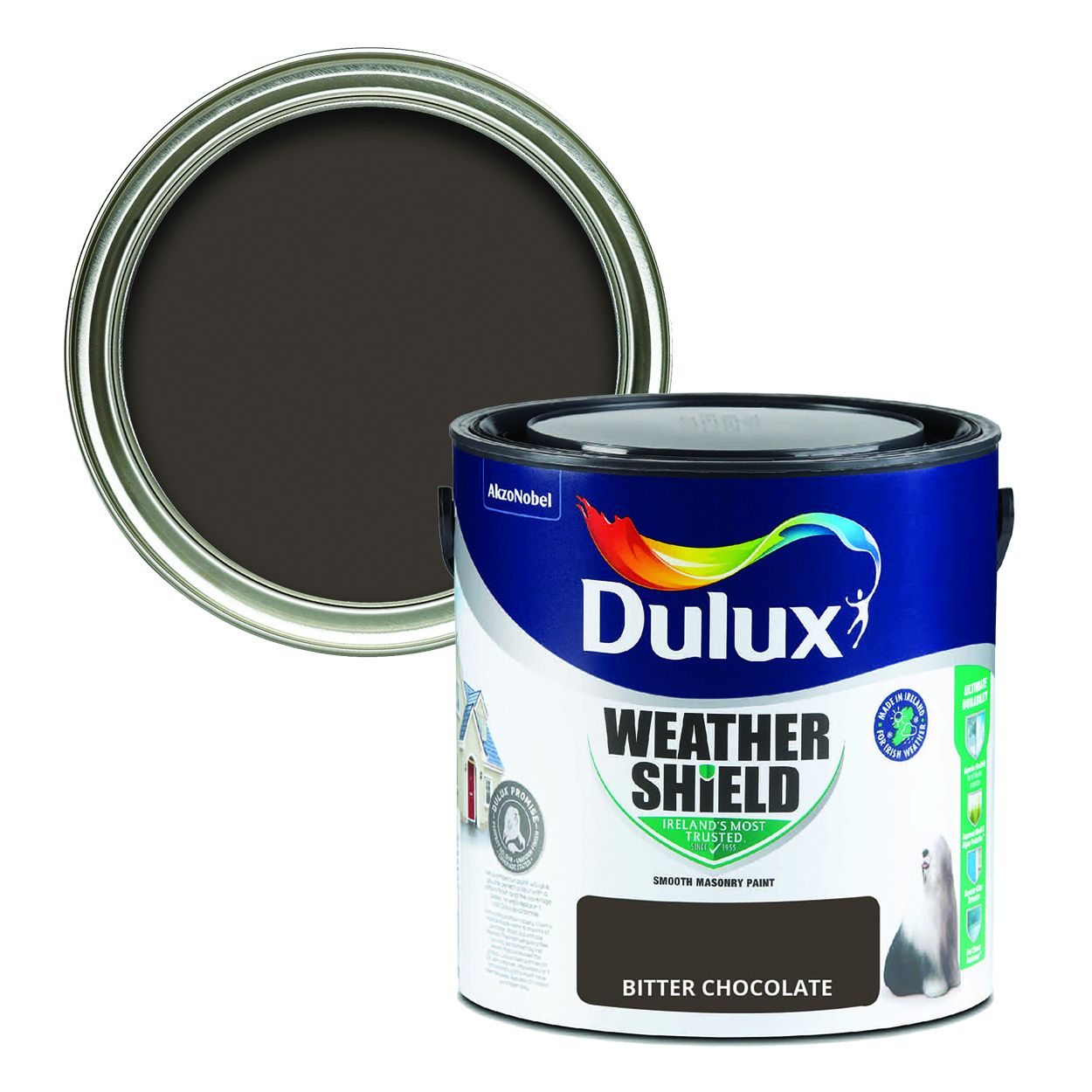 Dulux Weathershield Smooth Masonry Bitter Chocolate 2.5L