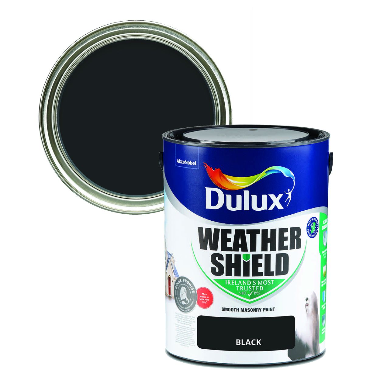 Dulux Weathershield Smooth Masonry Black 5L