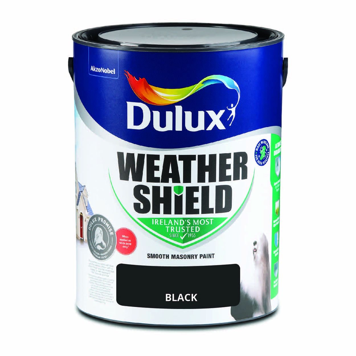 Dulux Weathershield Smooth Masonry Black 5L