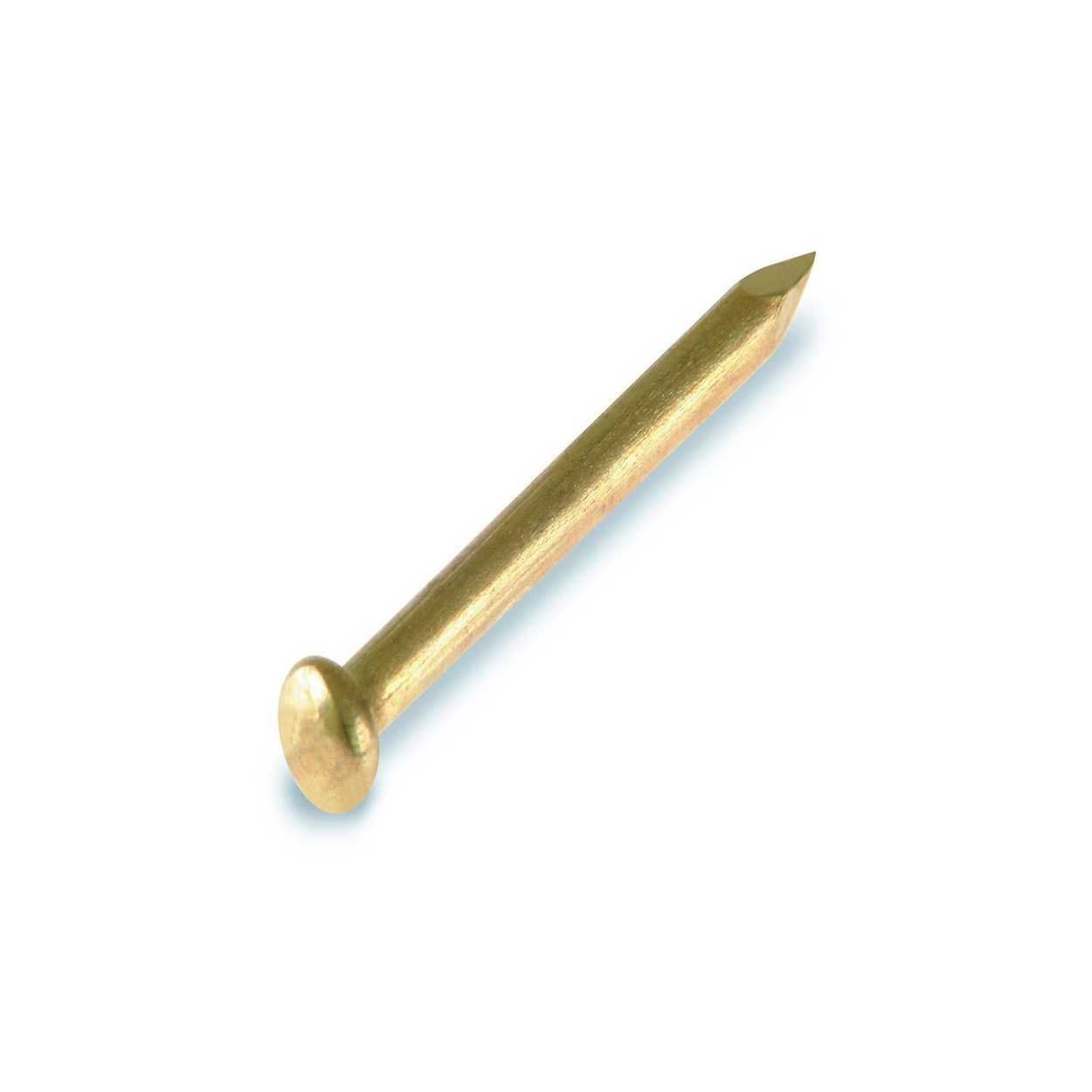 Round Head Nail 1.2 x 20mm Brass Plated