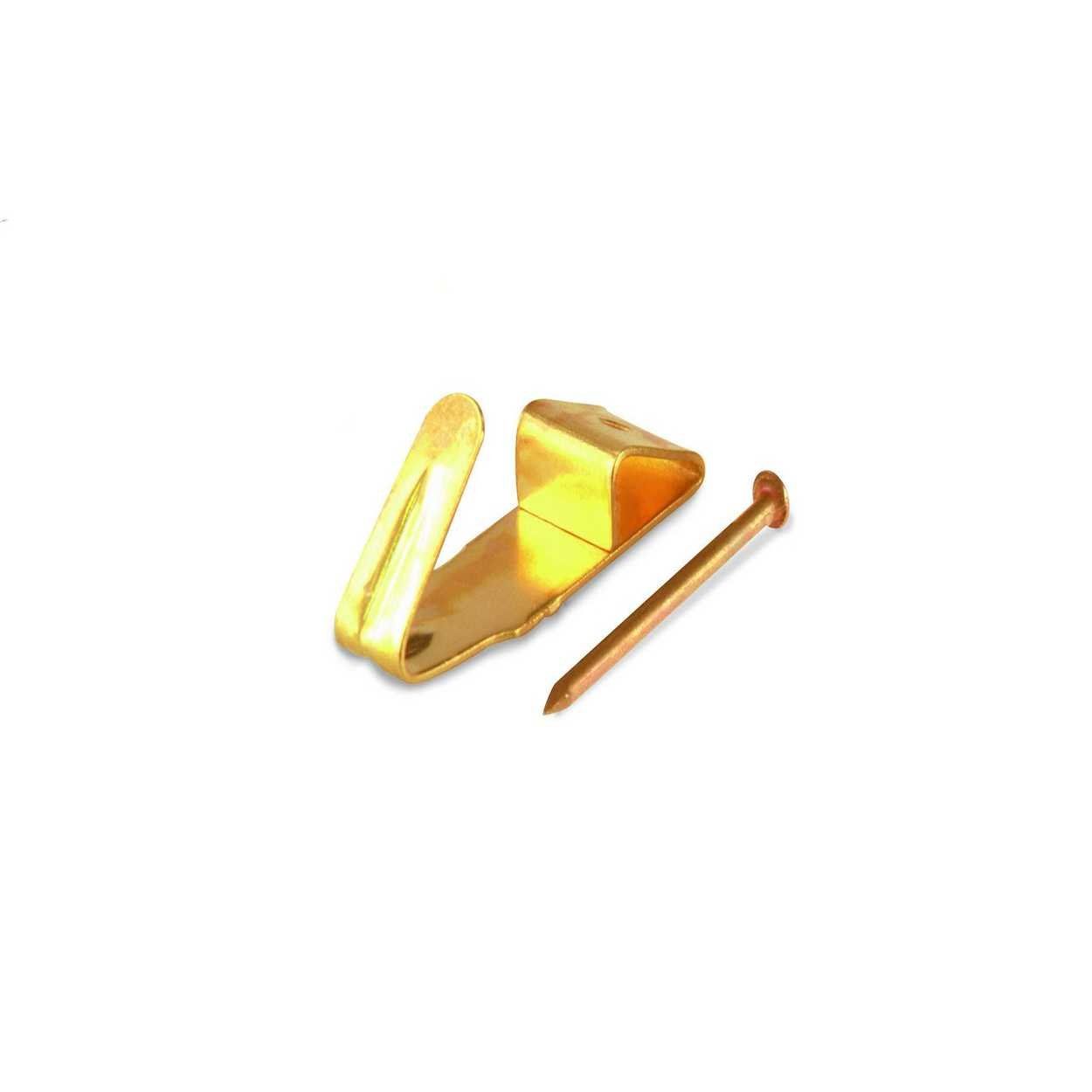 Picture Hook Brass Plated 0/1 Hole 12X 6