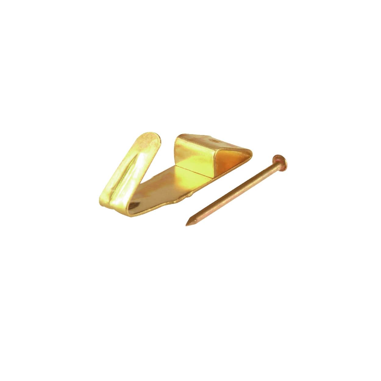 Picture Hook Brass Plated 2/1 Hole 27X 8