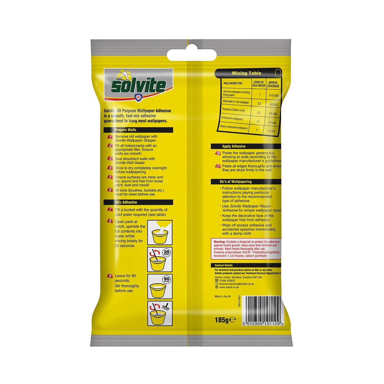 Solvite All Purpose Extra Strong Wallpaper Paste 10 Roll Sachet
