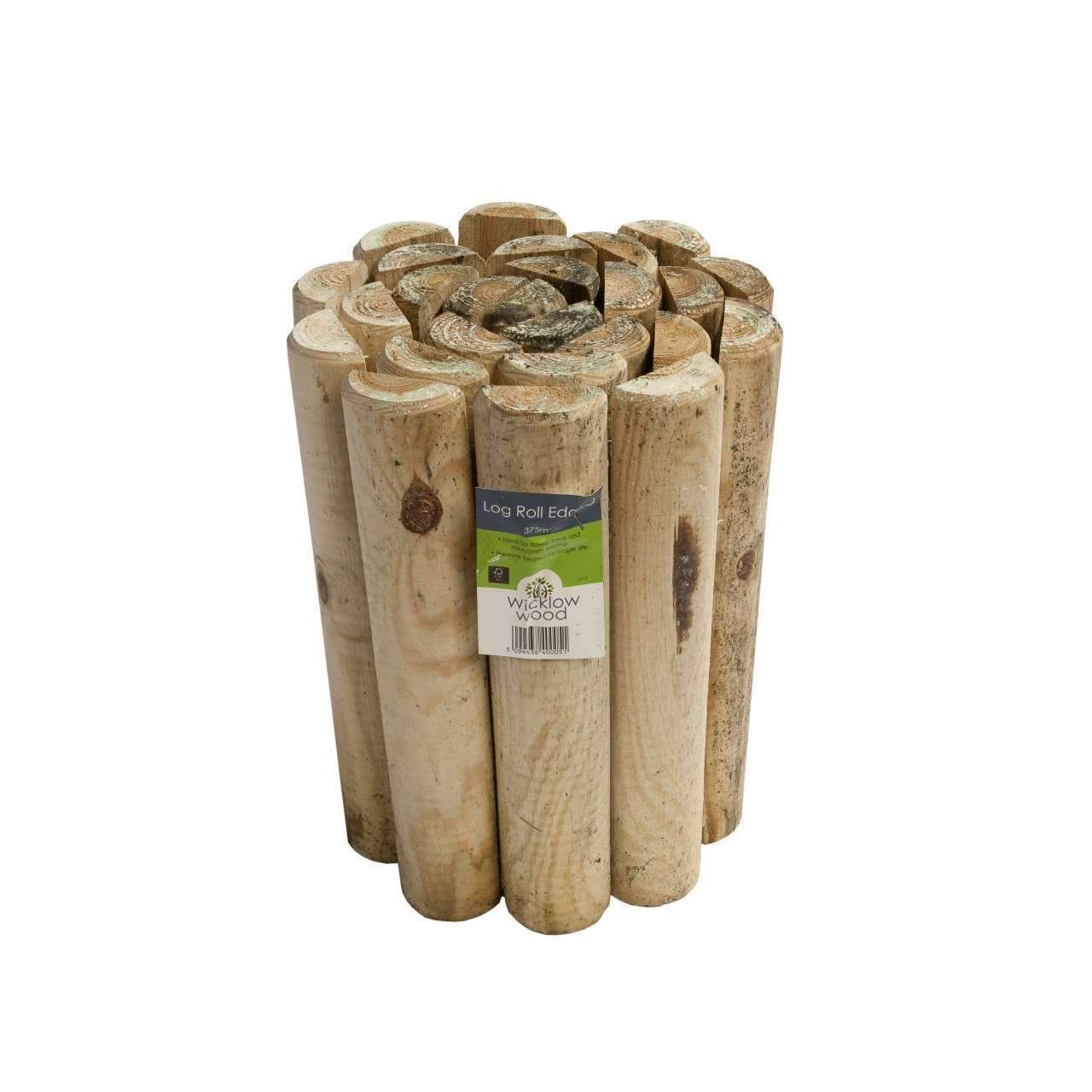 Wicklow Wood Log Roll Edging 1800mm x 375mm