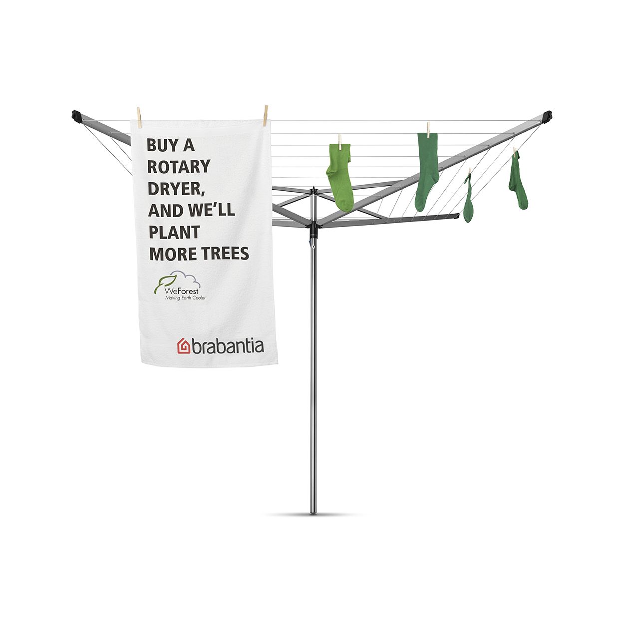 Brabantia Essential Rotary Line and concrete ground tube - 40m