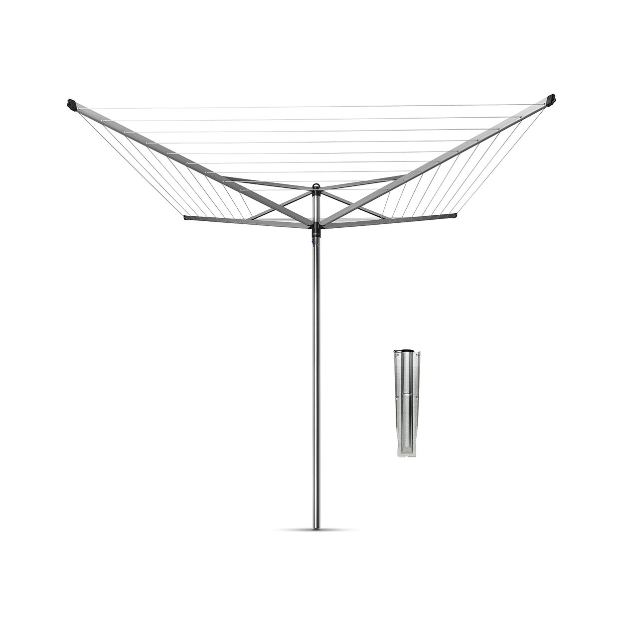 Brabantia 50m 4 arm Topspinner Rotary with Soil Spear