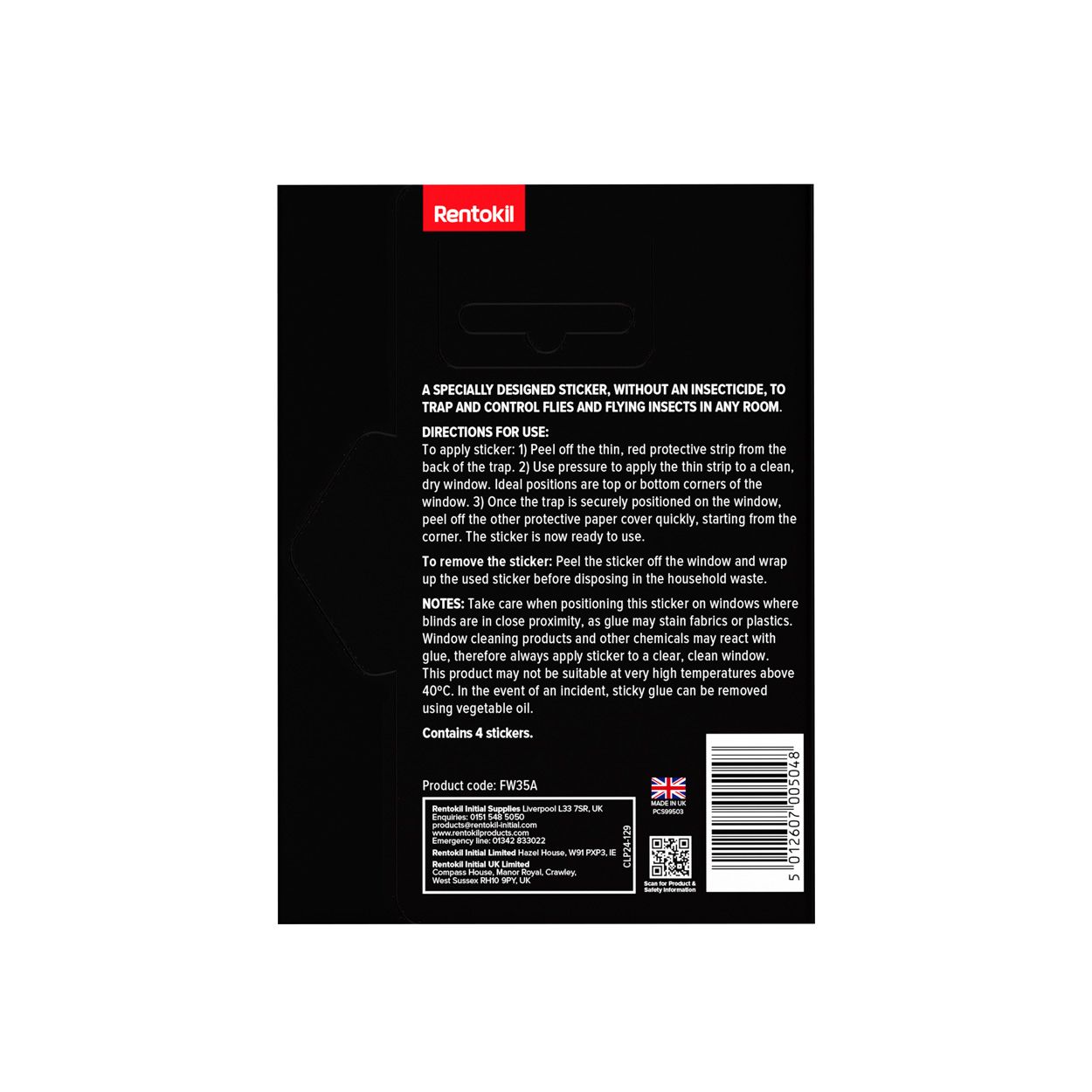Rentokil Advanced Fly Trap Window Sticker