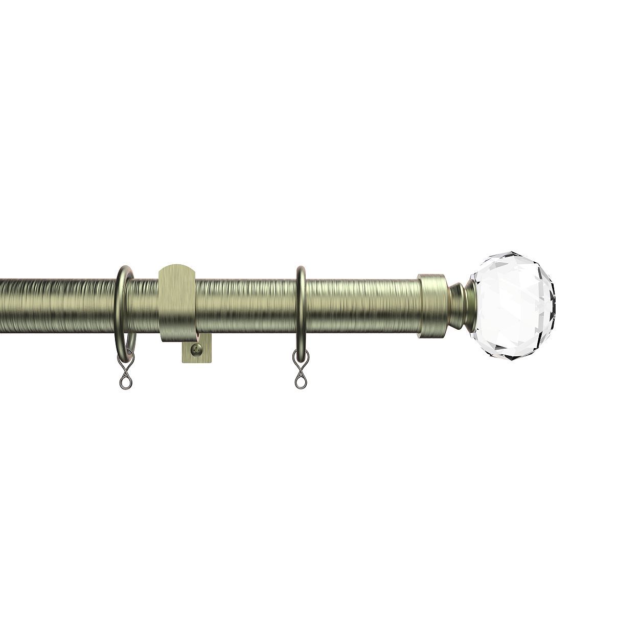 Woodies 25 28mm Ext Cystal Pole 120-210cm Antique Brass