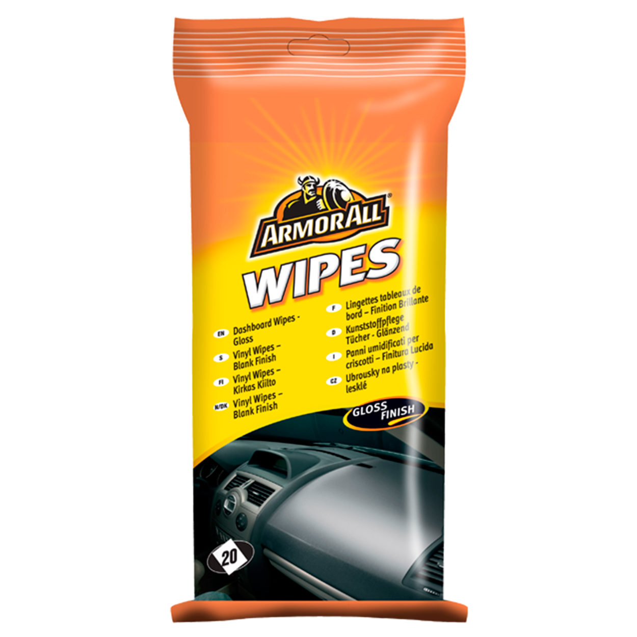 Armor All Dash Wipes Gloss Finish 20 Pack