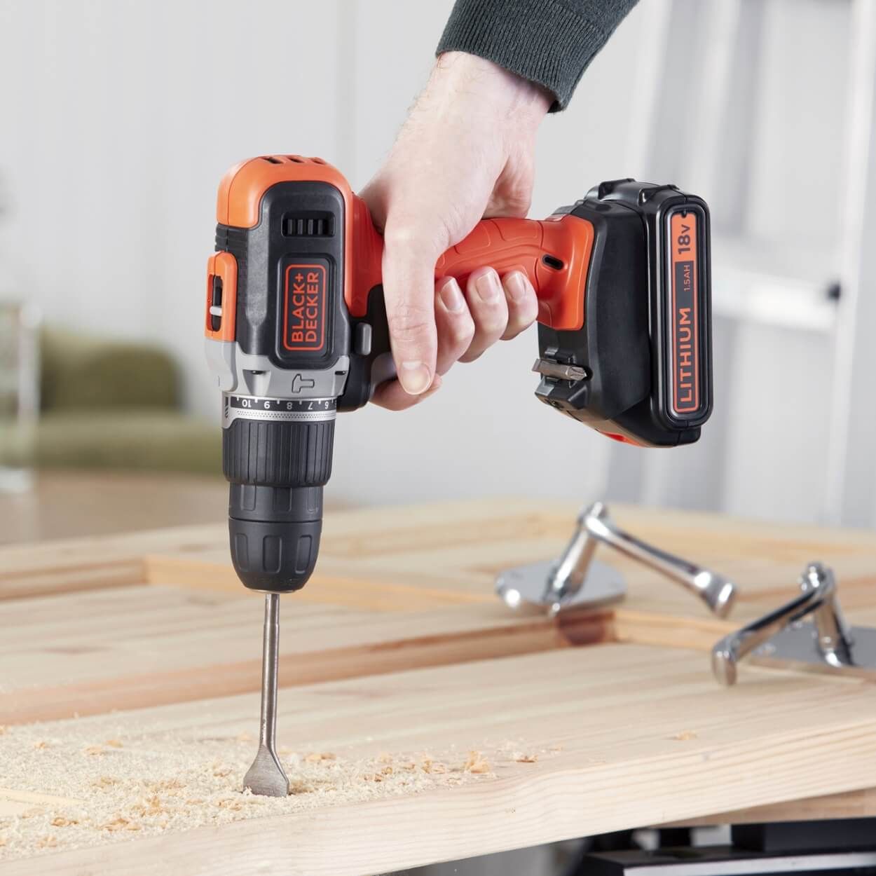 Black+Decker 18V 2 Speed Hammer Drill with 2 x 1.5Ah Batteries