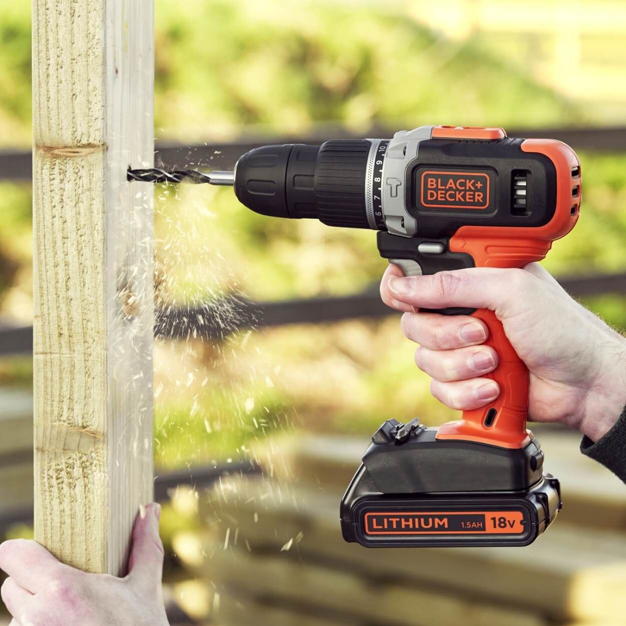 Black+Decker 18V 2 Speed Hammer Drill with 2 x 1.5Ah Batteries