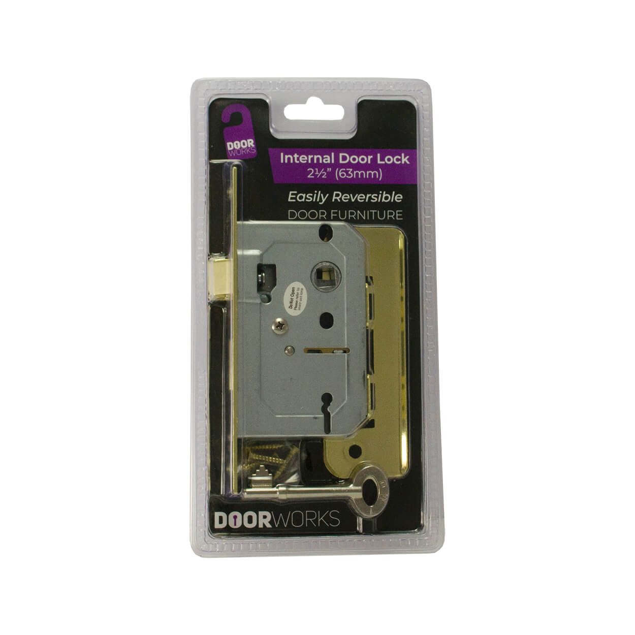 Door Works Internal Brass 2 Lever Lock