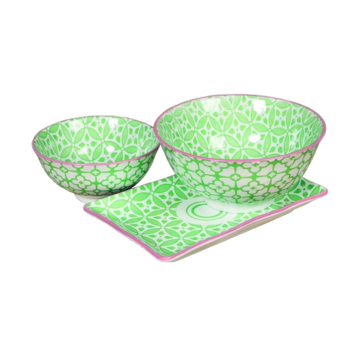 Geo Green Large Bowl