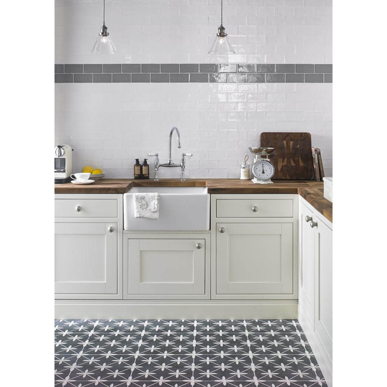 Laura Ashley Heritage Wicker Charcoal Ceramic Wall and Floor Tile 331x331mm