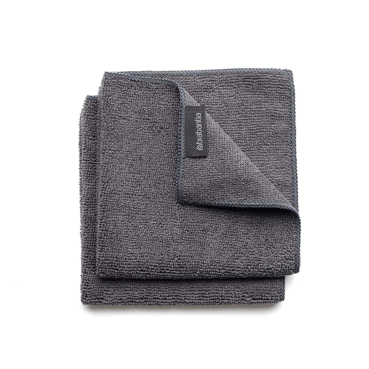 Brabantia Microfibre Dish Cloths Set Of 2 Dark Grey