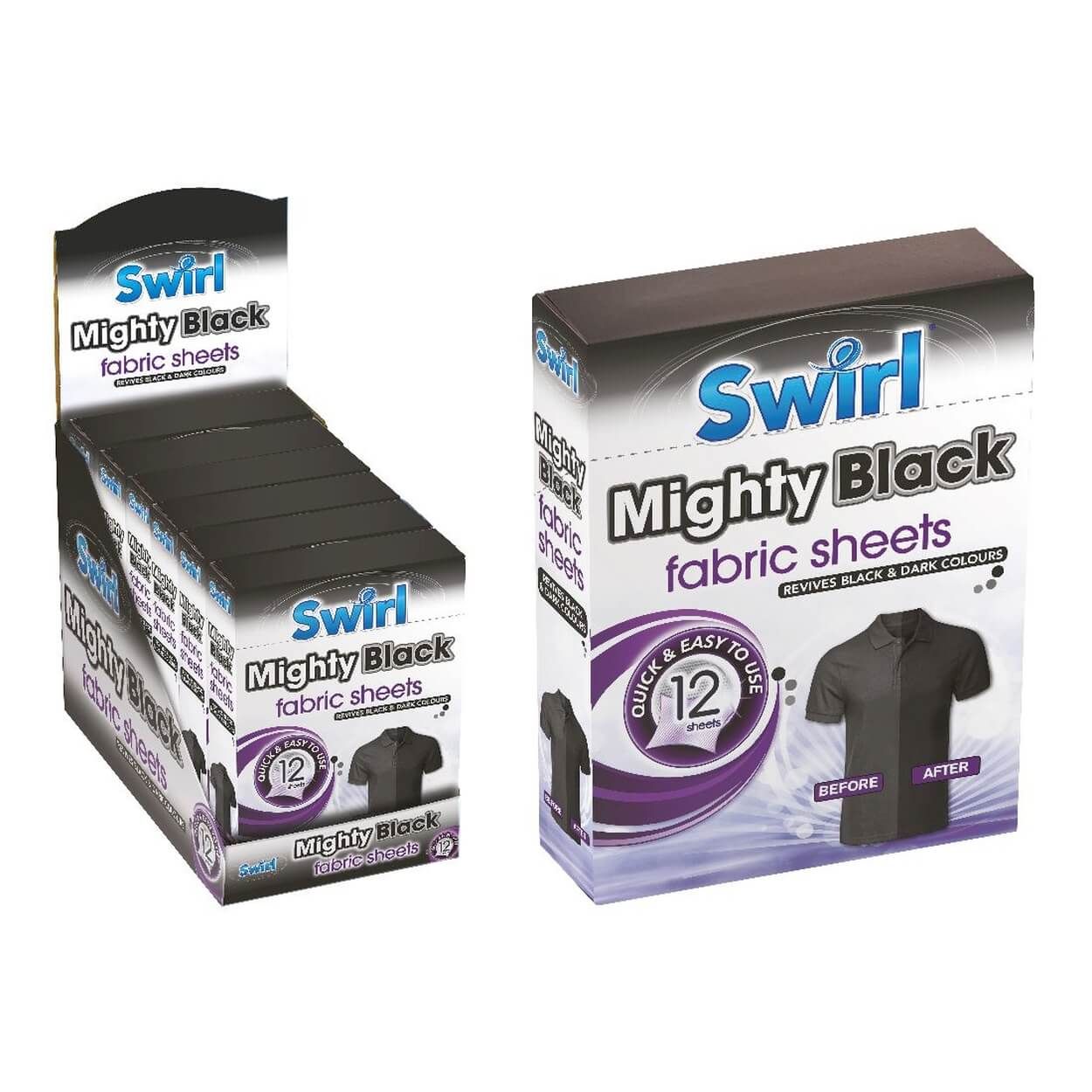 Swirl Mighty Black Sheets 12Pk