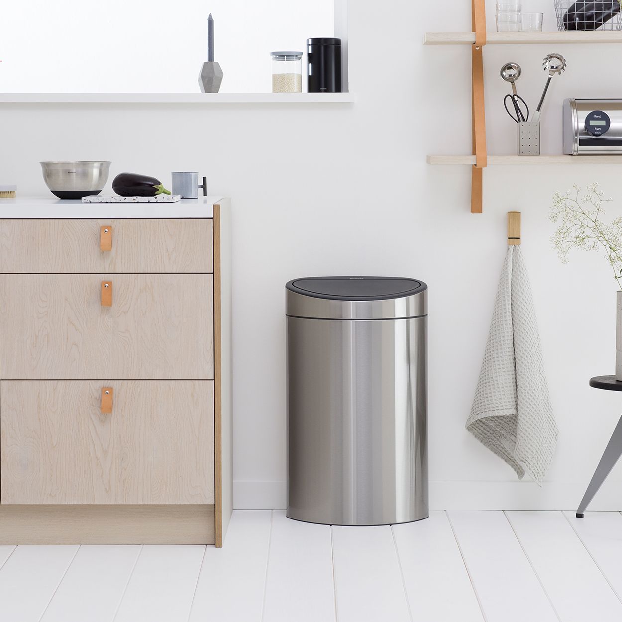 Brabantia Touch Bin New Recycle, 23/10L, Matt Steel Fingerprint Proof