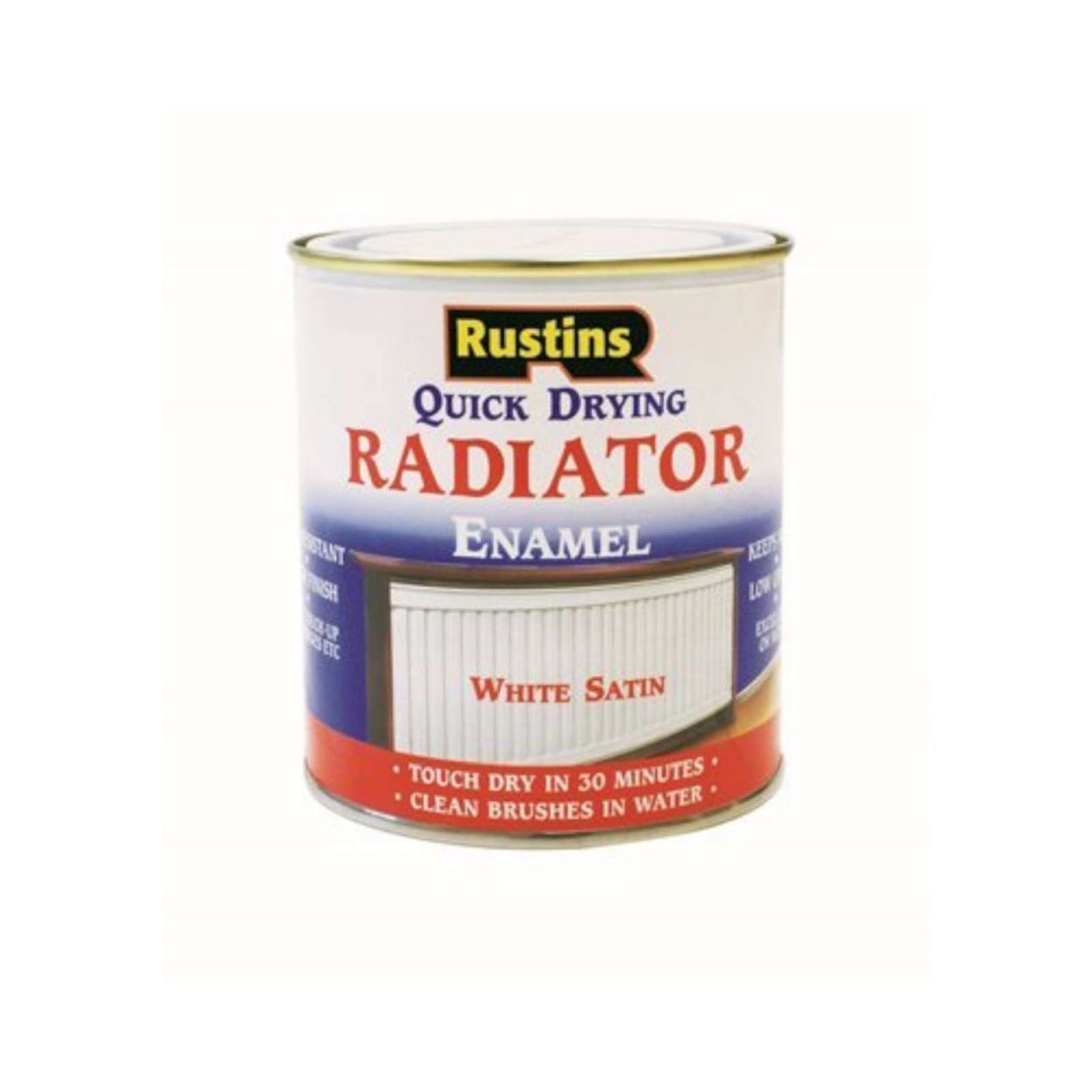 Rustins Radiator Enamel White Satin 500ml