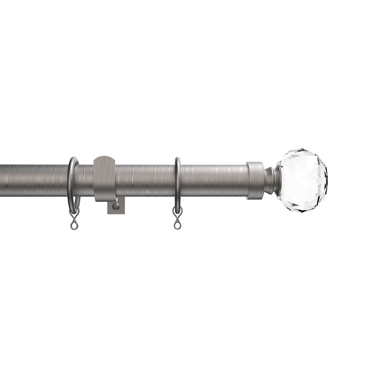 Woodies 25 28mm Ext Cystal Pole 120-210cm Satin Steel