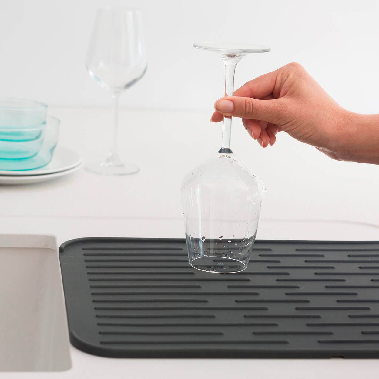 Brabantia Silicone Dish Drying Mat Dark Grey