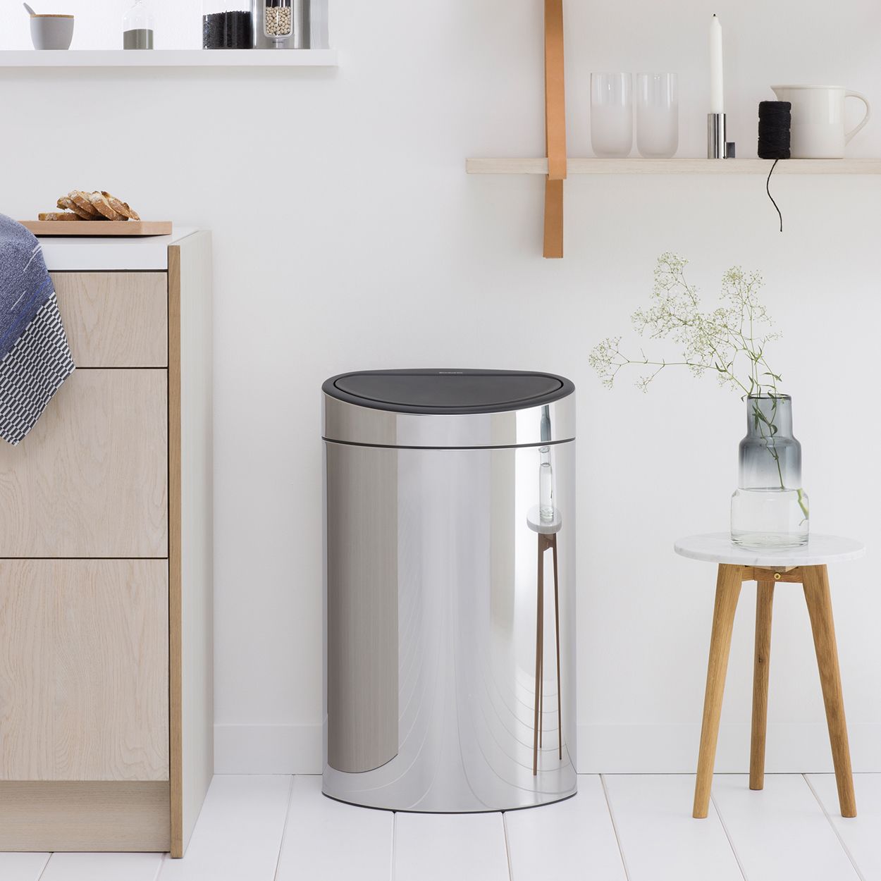 Brabantia Touch Bin New, 40L, Brilliant Steel