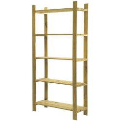 Home 5 Shelf Slatted Natural Wood Storage Unit (160cm x 80cm)