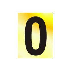 Brass Effect 60mm Numbers - 0