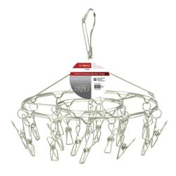 De Vielle Stainless Steel Sock Hangers 18 Peg Woodie s