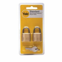 Yale 30mm Brass Padlock pack of 2