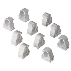 1/2" White Hinged Pipe Clips (10 Pack