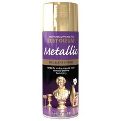 Rust-Oleum Metallic Spray Paint Bright Gold 400ml