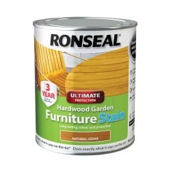 Ronseal 750ml Ultimate Hardwood Garden Furniture Stain Natural Cedar