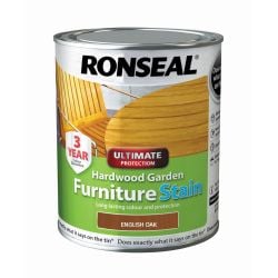 Ronseal 750ml Ultimate Hardwood Garden Furniture Stain English Oak