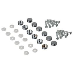 Chrome Plated Screw Cover Caps & Screws Small (12 Pack)