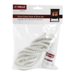 De Vielle Stove Glass Rope And Glue Set