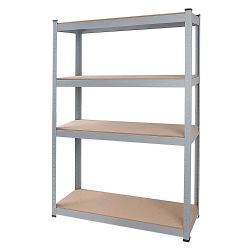 Tactix 750mm x 300mm 4 Shelf Steel Storage Unit