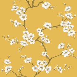 Fresco Apple Blossom Ochre Wallpaper