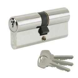 Yale 70mm Euro Double Cylinder Lock - Nickel Plated