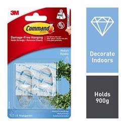 Command Medium Clear Hooks With Clear Strips