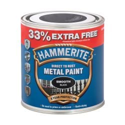Hammerite Smooth Black 750ml + 33% Free