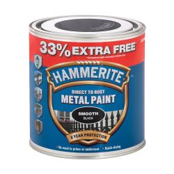 Hammerite Smooth Black 750ml + 33% Free