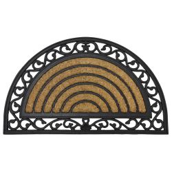 JVL Karina Halfmoon Rubber Tuffscrape Doormat 45x75cm