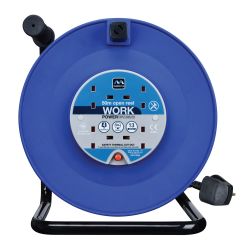 Masterplug 50 Metre 4 Gang Heavy Duty Cable Reel