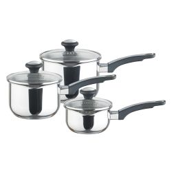 Everyday Straining 3 Piece Saucepan Set