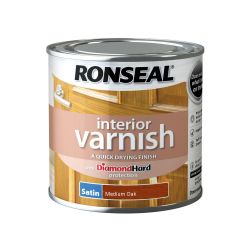 Ronseal 250ml Interior Varnish Satin Mid Oak