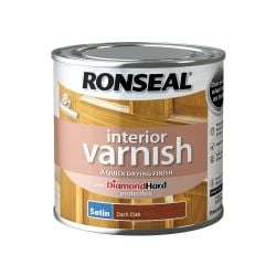 Ronseal 250ml Interior Varnish Satin Dark Oak